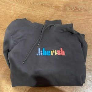 Jiberish limited edition water resistant grey & multicolored sweatshirt hoodie